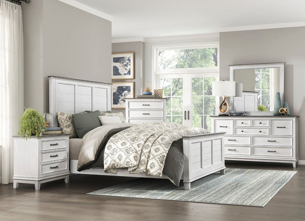 English Elm Chest of Drawers Farmhouse Five Drawer Oak Veneer Bedroom Storage Antique White B011P572636
