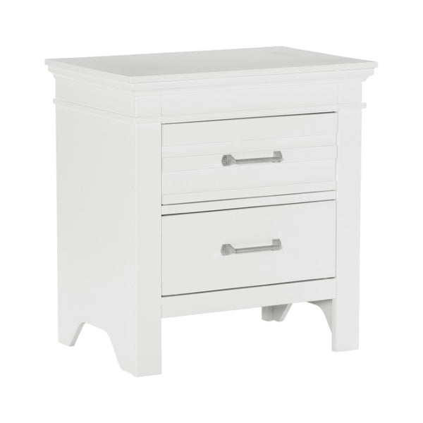 English Elm Nightstands Farmhouse Transitional Set of 2 with Dovetail Drawers in White Finish B011P572659