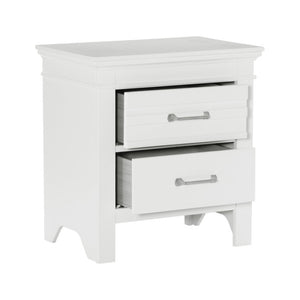 English Elm Nightstands Farmhouse Transitional Set of 2 with Dovetail Drawers in White Finish B011P572659