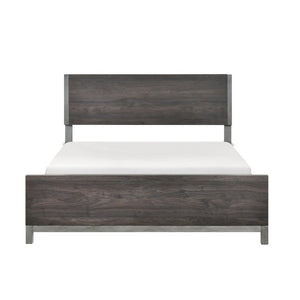 English Elm Twin Panel Bed and Nightstand Set Engineered Wood Gray Industrial Bedroom Modern B011P572697