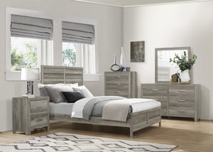 English Elm Nightstands Set of 2 Weathered Gray Plank Finish Engineered Wood Transitional Bedroom B011P572705