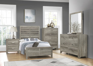 English Elm Nightstands Set of 2 Weathered Gray Plank Finish Engineered Wood Transitional Bedroom B011P572705