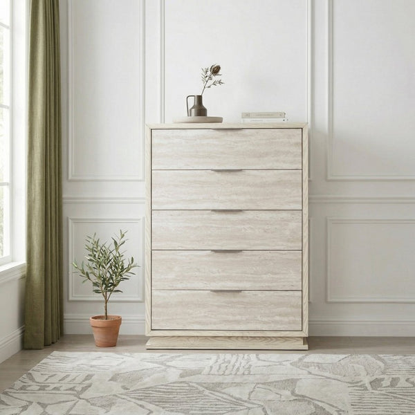 English Elm Chest of Drawers with Built in LED Lighting Two Tone Engineered Wood Bedroom Storage B011P572713