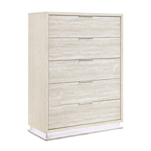 English Elm Chest of Drawers with Built in LED Lighting Two Tone Engineered Wood Bedroom Storage B011P572713