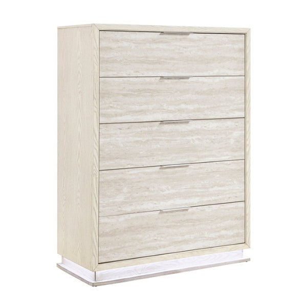 English Elm Chest of Drawers with Built in LED Lighting Two Tone Engineered Wood Bedroom Storage B011P572713