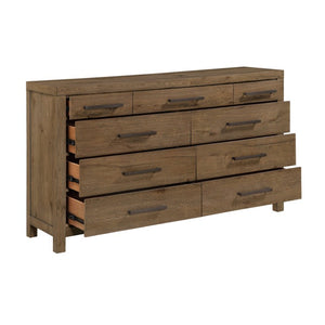 English Elm Dresser Nine Drawer French Oak Veneer with Cedar Lining for Master Bedroom Storage B011P572720
