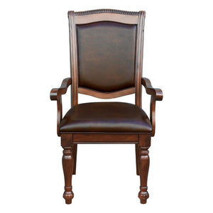 English Elm Arm Chairs Set of 4 Parquet Wood Veneer High Back Faux Leather Dining Room Seats B011P572728
