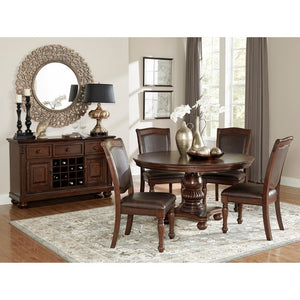 English Elm Side Chairs Set of 8 Parquet Veneer Wood Faux Leather Traditional Dining Room B011P572730