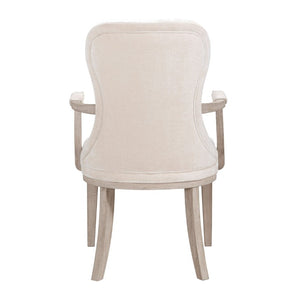 English Elm Arm Chairs Set of 10 Ivory Felt Upholstered Gray Wood Frame Formal Dining Seating B011P572742