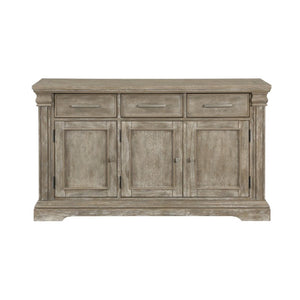 English Elm Buffet/Server Southlake Oak Veneer Wire Brushed Sideboard with Drawers for Dining Room B011P572746