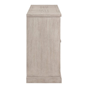 English Elm Buffet/Server Contemporary Light Gray Oak Veneer Sideboard with Chrome Hardware B011P572751