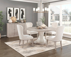 English Elm Buffet/Server Contemporary Light Gray Oak Veneer Sideboard with Chrome Hardware B011P572751