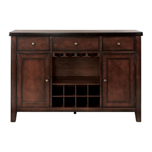 English Elm Buffet/Server Mantello Mango Veneer Cherry Finish Wine Rack Transitional Dining Storage B011P572756