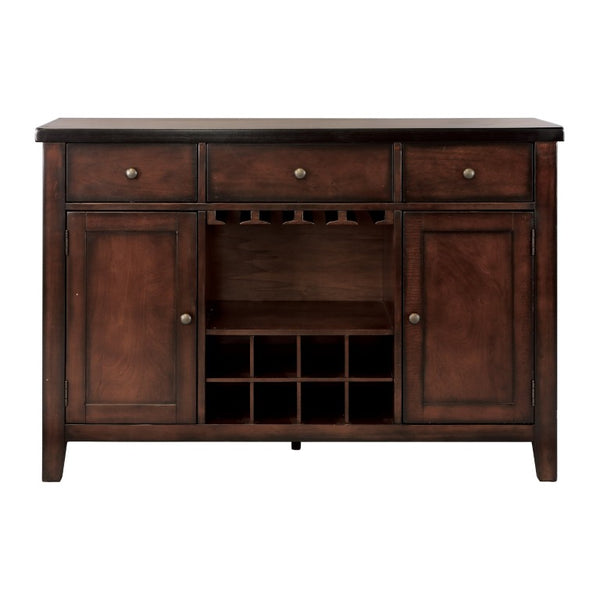 English Elm Buffet/Server Mantello Mango Veneer Cherry Finish Wine Rack Transitional Dining Storage B011P572756