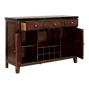 English Elm Buffet/Server Mantello Mango Veneer Cherry Finish Wine Rack Transitional Dining Storage B011P572756