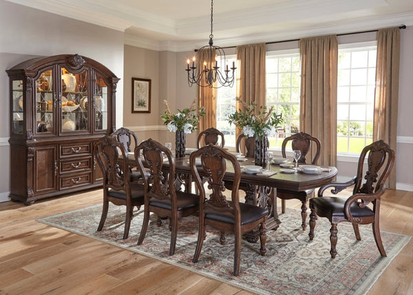English Elm Arm Chairs Traditional Formal Dining Set of 4 Oak Veneer Dark Finish Carved Wood B011P572760