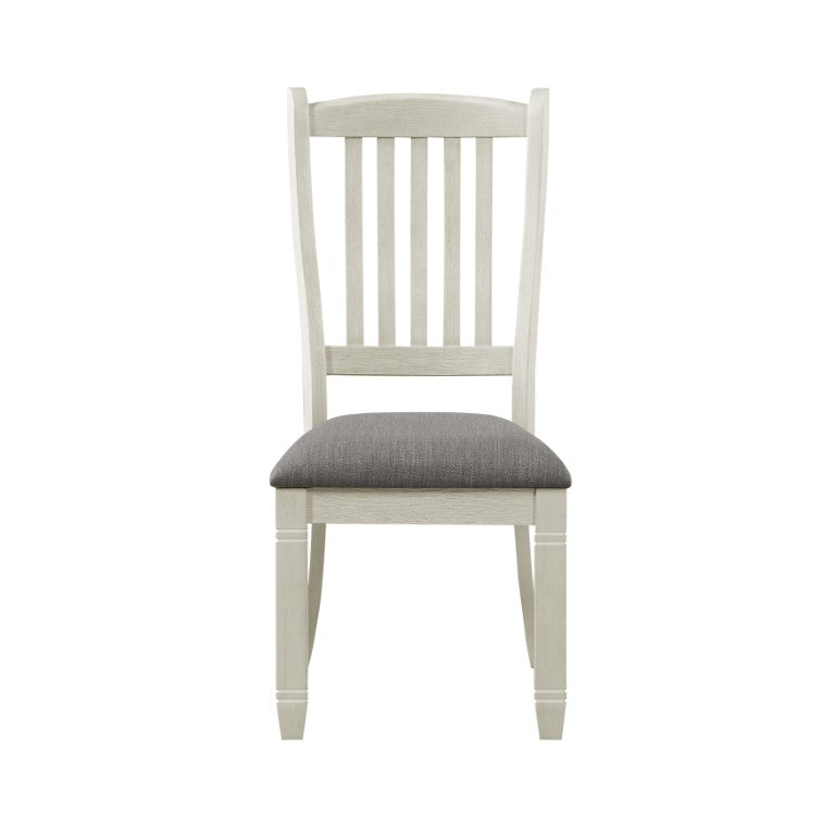 English Elm Side Chairs Set of 8 Farmhouse Acacia Frame with Gray Upholstered Seats for Dining B011P572770
