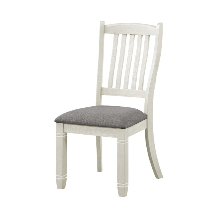English Elm Side Chairs Set of 8 Farmhouse Acacia Frame with Gray Upholstered Seats for Dining B011P572770