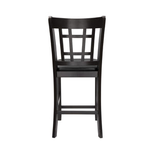 English Elm Counter Height Mission Style Oak Veneer Dining Chairs Set of 8 for Kitchen Islands B011P572772