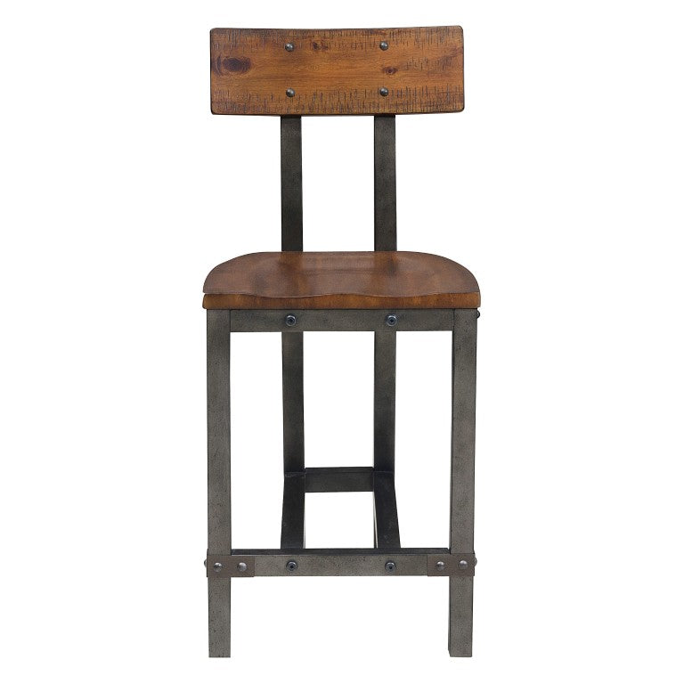 English Elm Counter Height Dining Chairs Set of 8 Acacia Veneer Industrial Rustic Bar Seating B011P572780