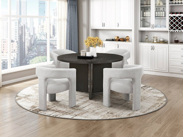 English Elm Side Chairs Set of 8 Distressed Wood Frame Farmhouse Dining Seating Polyester Seat Light Gray 24 L x 23 W x 29.5 H B011P572802