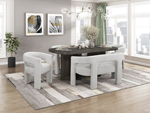 English Elm Side Chairs Set of 8 Distressed Wood Frame Farmhouse Dining Seating Polyester Seat Light Gray 24 L x 23 W x 29.5 H B011P572802