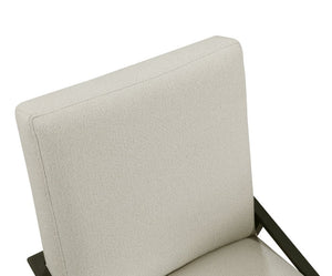 English Elm Side Chairs Set of 8 Upholstered Cream Fabric with Black Metal Base for Dining Room B011P572804