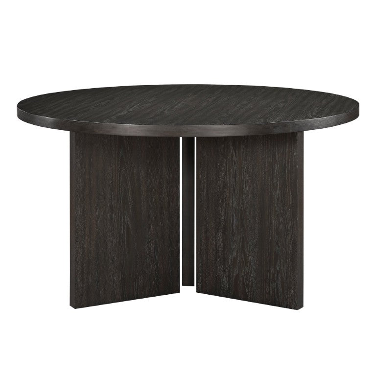 English Elm Dining Table Round Ebony Oak Veneer 57 Inch Seats Four Modern Minimalist 57.25 x 57.25 x 8.25 B011P572807