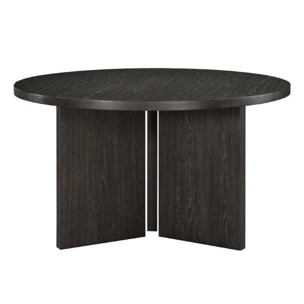 English Elm Dining Table Round Ebony Oak Veneer 57 Inch Seats Four Modern Minimalist 57.25 x 57.25 x 8.25 B011P572807