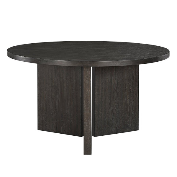 English Elm Dining Table Round Ebony Oak Veneer 57 Inch Seats Four Modern Minimalist 57.25 x 57.25 x 8.25 B011P572807