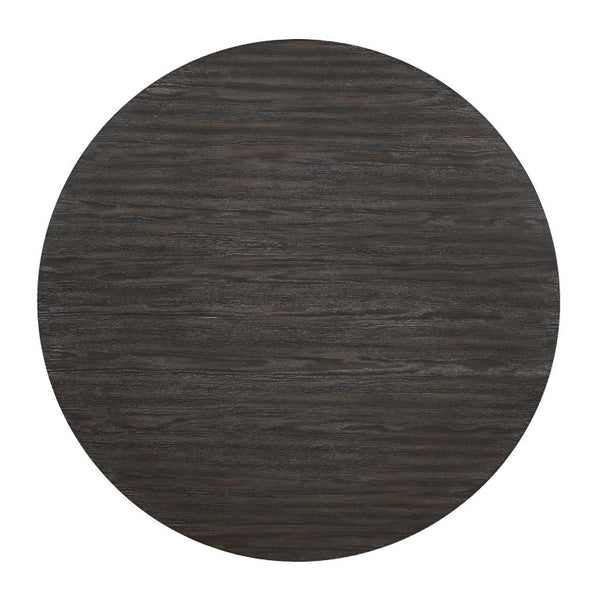 English Elm Dining Table Round Ebony Oak Veneer 57 Inch Seats Four Modern Minimalist 57.25 x 57.25 x 8.25 B011P572807