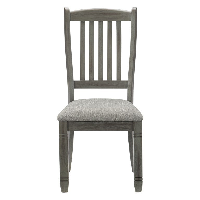 English Elm Side Dining Chairs Set of 8 Wood Veneer Antique Gray Farmhouse Upholstered Seat B011P572816
