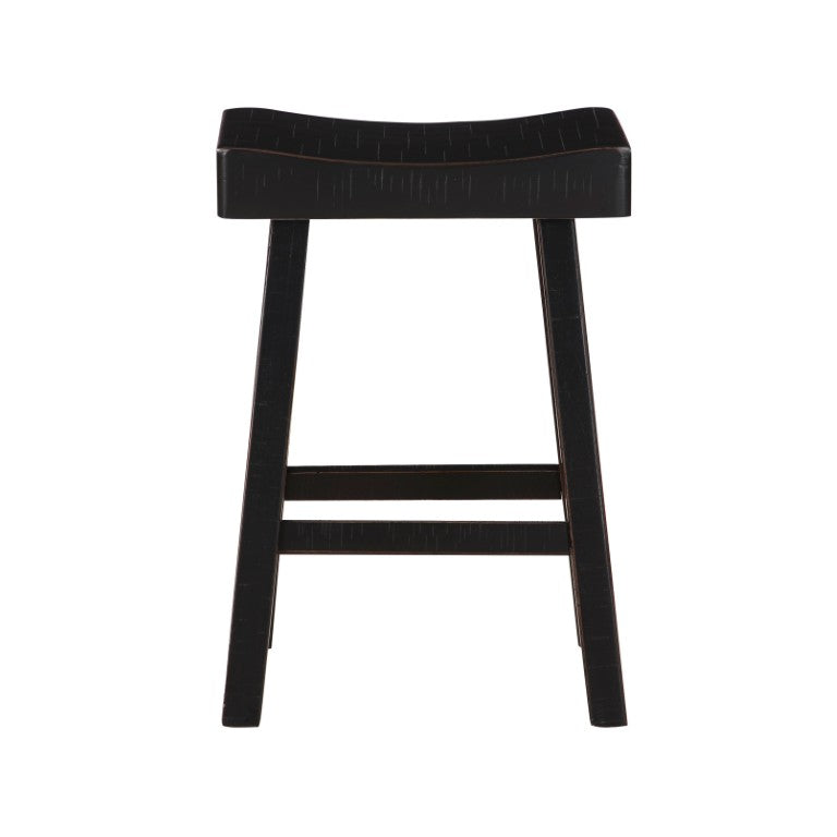 English Elm Stool Counter Height Rubberwood Set of 8 with Black Finish for Kitchen Island Dining B011P572827