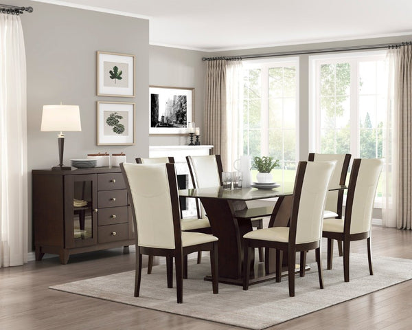 English Elm Arm Chairs Set of 4 Faux Leather Upholstered Espresso Frame Contemporary Dining B011P572831