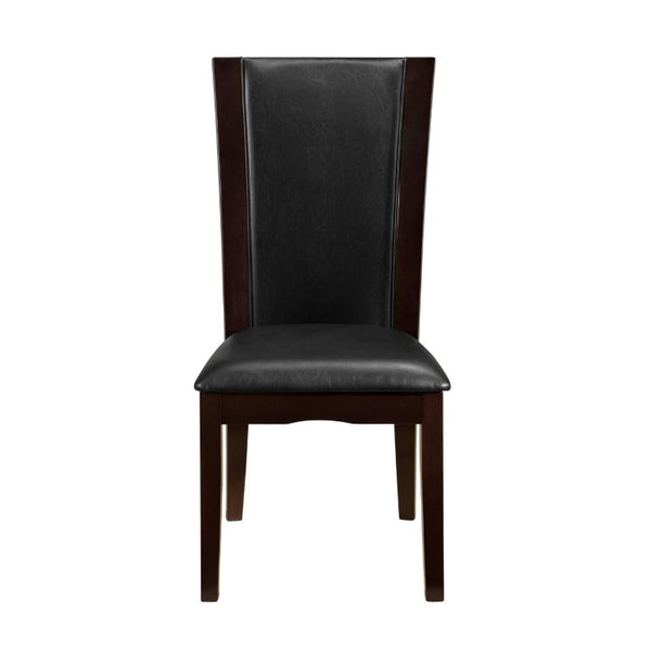 English Elm Side Chairs Set of 8 Espresso Wood Frame Faux Leather Seats for Formal Dining B011P572833
