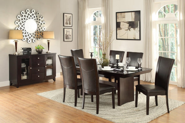 English Elm Side Chairs Set of 8 Espresso Wood Frame Faux Leather Seats for Formal Dining B011P572833
