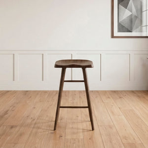 English Elm Stool Pub Height Saddle Seat Wood Veneer Set of 8 for Bar or High Top Table B011P572835