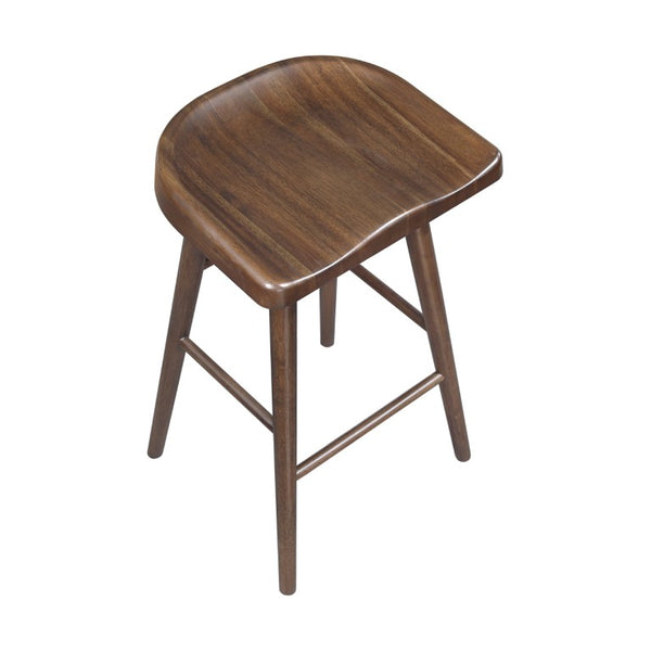 English Elm Stool Pub Height Saddle Seat Wood Veneer Set of 8 for Bar or High Top Table B011P572835