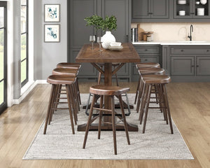 English Elm Stool Pub Height Saddle Seat Wood Veneer Set of 8 for Bar or High Top Table B011P572835