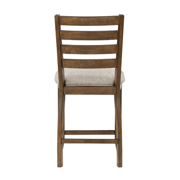 English Elm Counter Height Ladder Back Dining Chairs Cherry Wood Veneer Arts and Crafts Set of 8 B011P572837