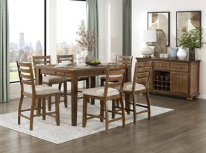 English Elm Counter Height Ladder Back Dining Chairs Cherry Wood Veneer Arts and Crafts Set of 8 B011P572837