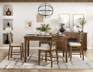 English Elm Counter Height Ladder Back Dining Chairs Cherry Wood Veneer Arts and Crafts Set of 8 B011P572837