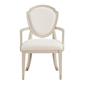 English Elm Arm Chairs Set of Ten Oak Veneer Ivory Chenille Upholstered Formal Dining Room B011P572841