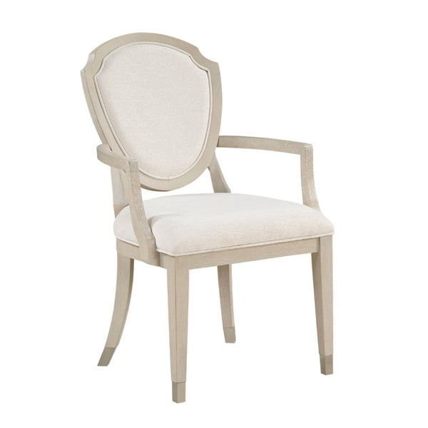 English Elm Arm Chairs Set of Ten Oak Veneer Ivory Chenille Upholstered Formal Dining Room B011P572841