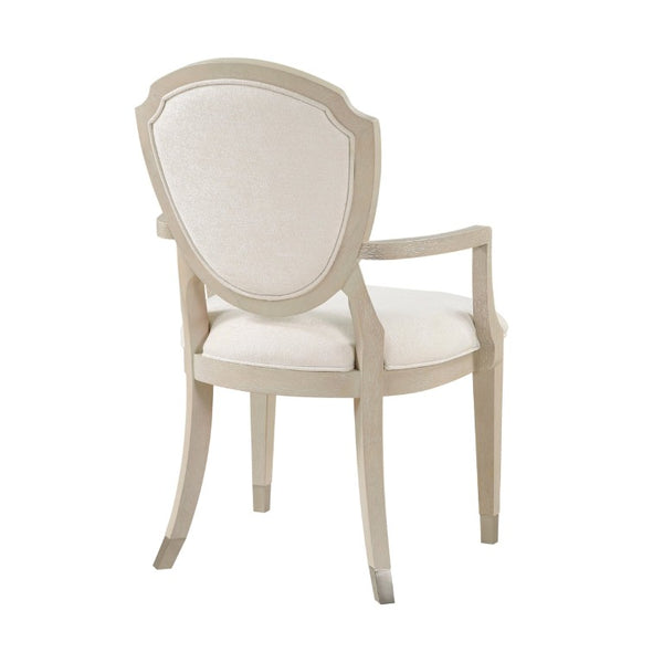 English Elm Arm Chairs Set of Ten Oak Veneer Ivory Chenille Upholstered Formal Dining Room B011P572841