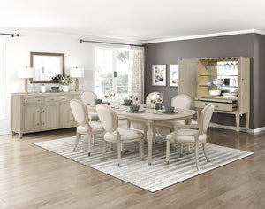 English Elm Arm Chairs Set of Ten Oak Veneer Ivory Chenille Upholstered Formal Dining Room B011P572841