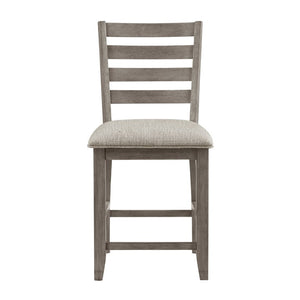 English Elm Counter Height Ladder Back Dining Chairs Set of 8 with Padded Beige Upholstered Seats B011P572844
