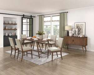 English Elm Server Buffet with Tambour Doors Walnut Veneer Engineered Wood Transitional Dining Storage B011P572846