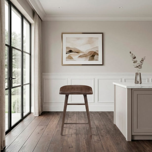 English Elm Stool Counter Height Saddle Seat Wood Veneer Set of 8 for Kitchen Island Bar B011P572854