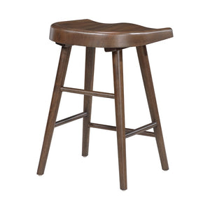 English Elm Stool Counter Height Saddle Seat Wood Veneer Set of 8 for Kitchen Island Bar B011P572854